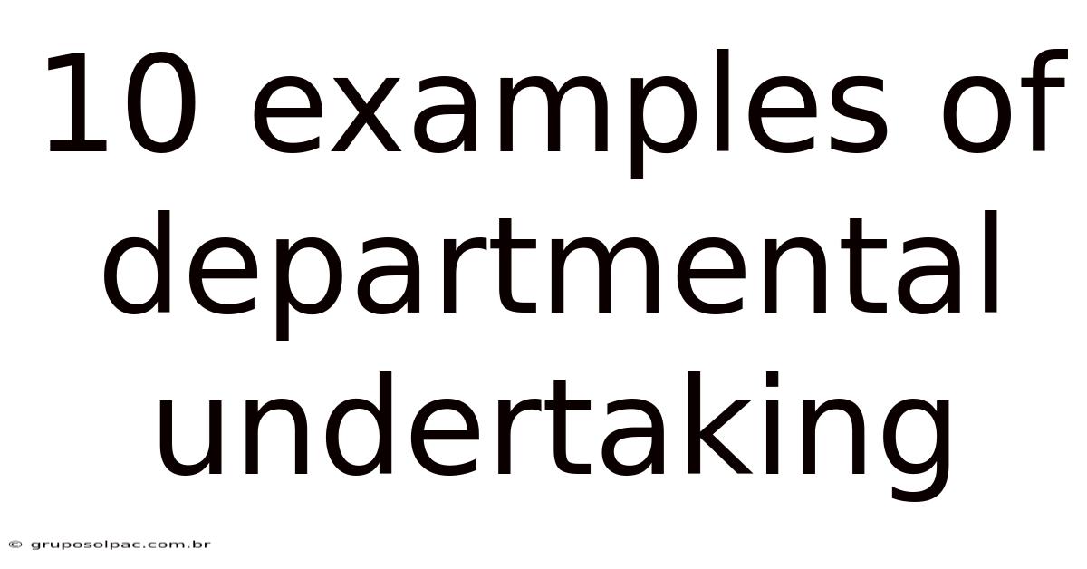 10 Examples Of Departmental Undertaking