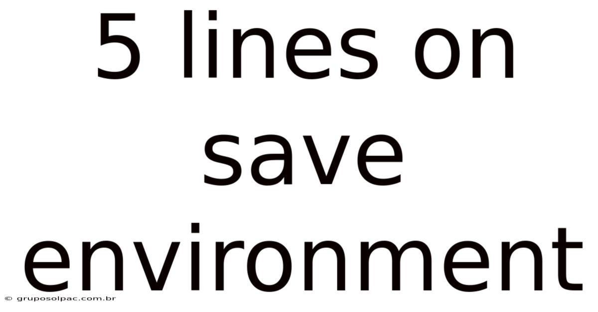 5 Lines On Save Environment