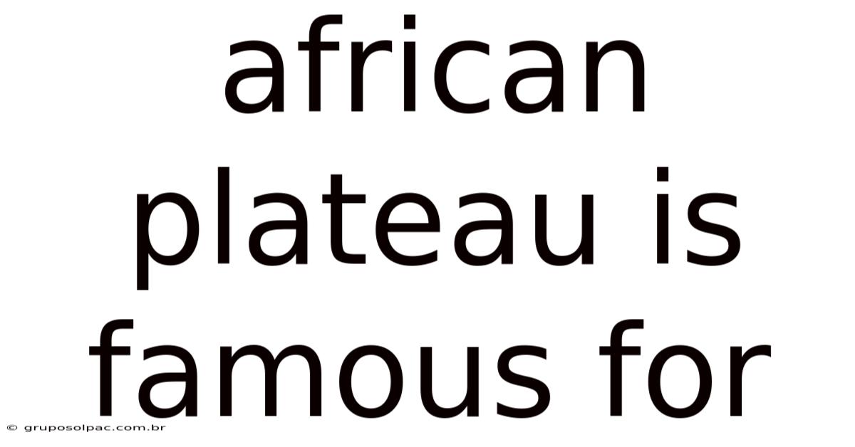 African Plateau Is Famous For