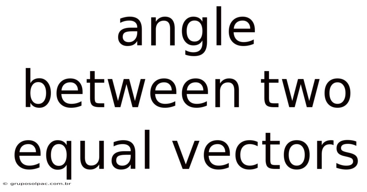 Angle Between Two Equal Vectors