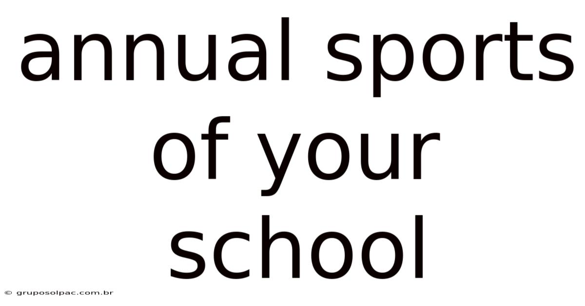 Annual Sports Of Your School