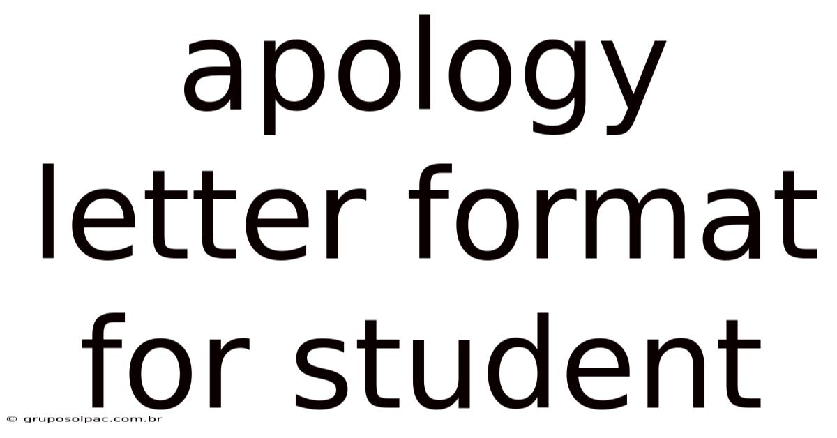 Apology Letter Format For Student