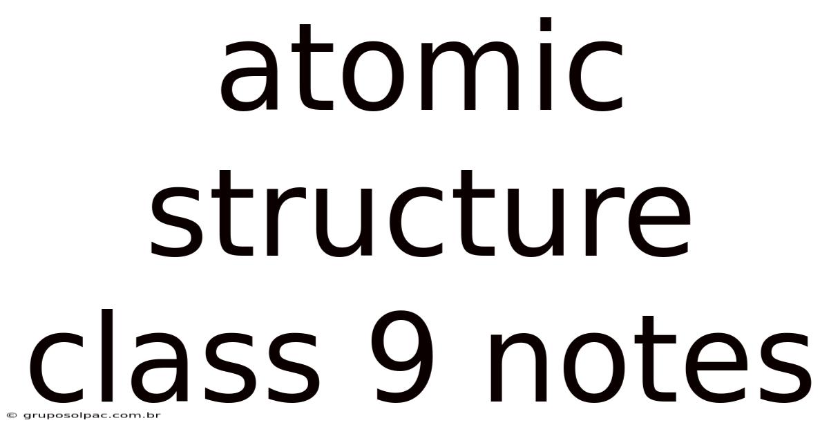 Atomic Structure Class 9 Notes