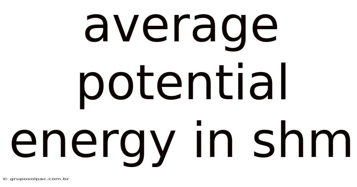 Average Potential Energy In Shm