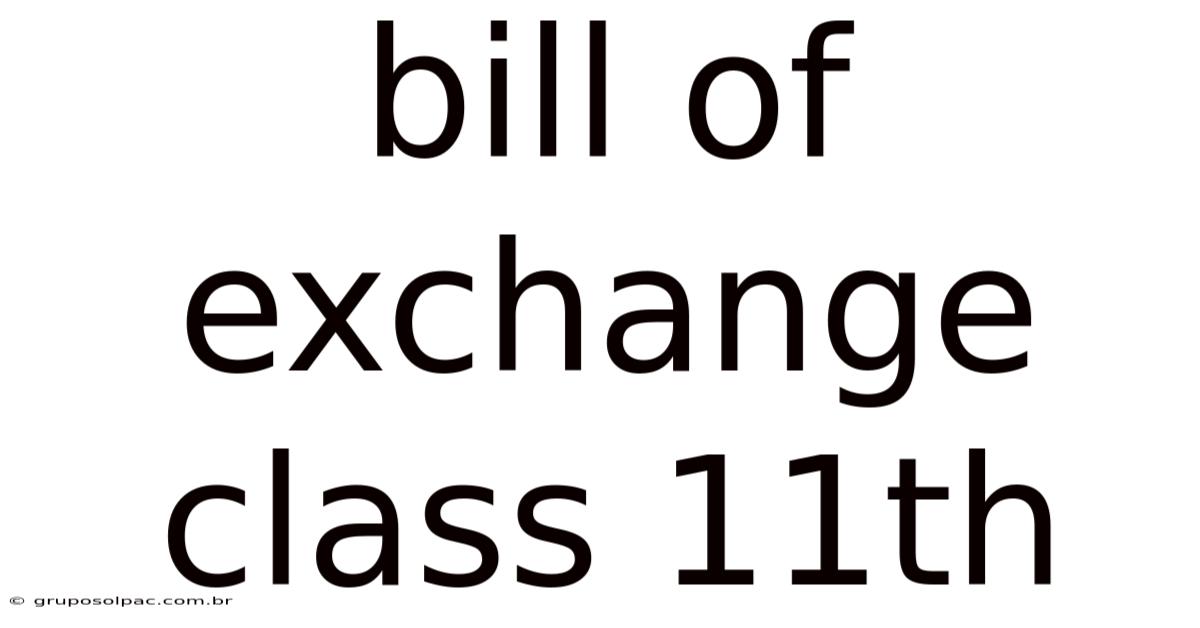Bill Of Exchange Class 11th