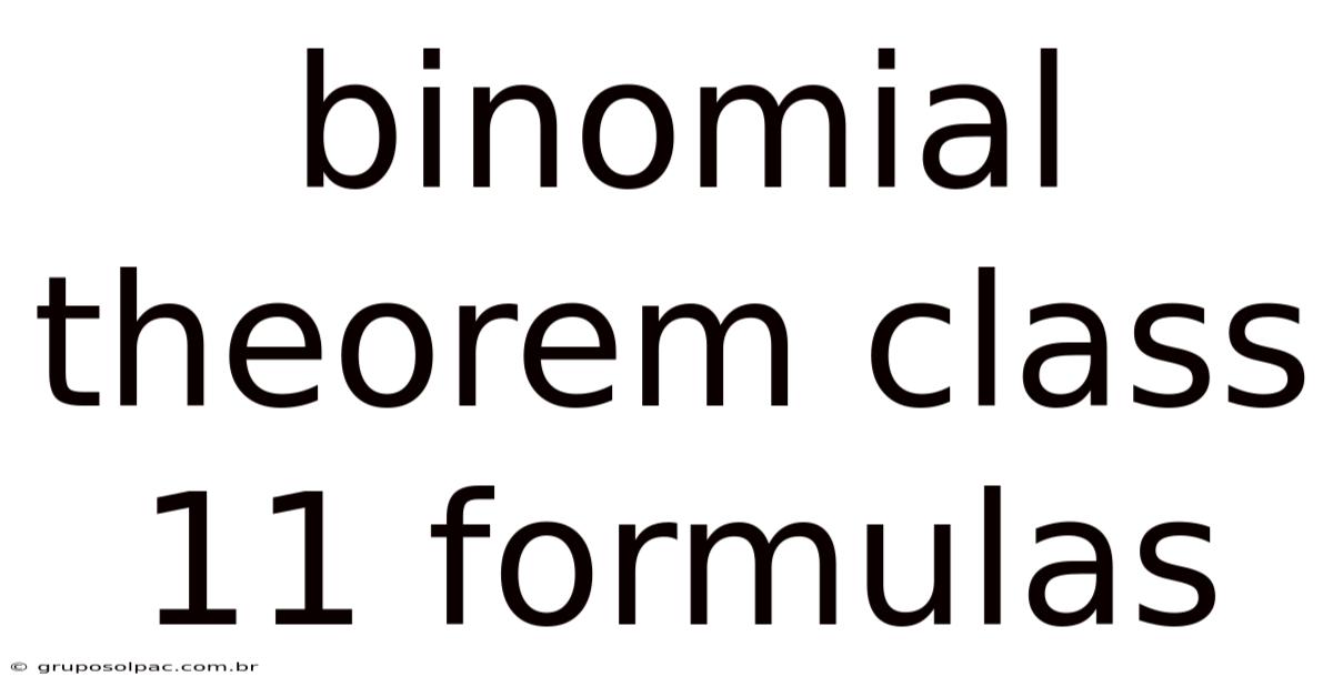 Binomial Theorem Class 11 Formulas