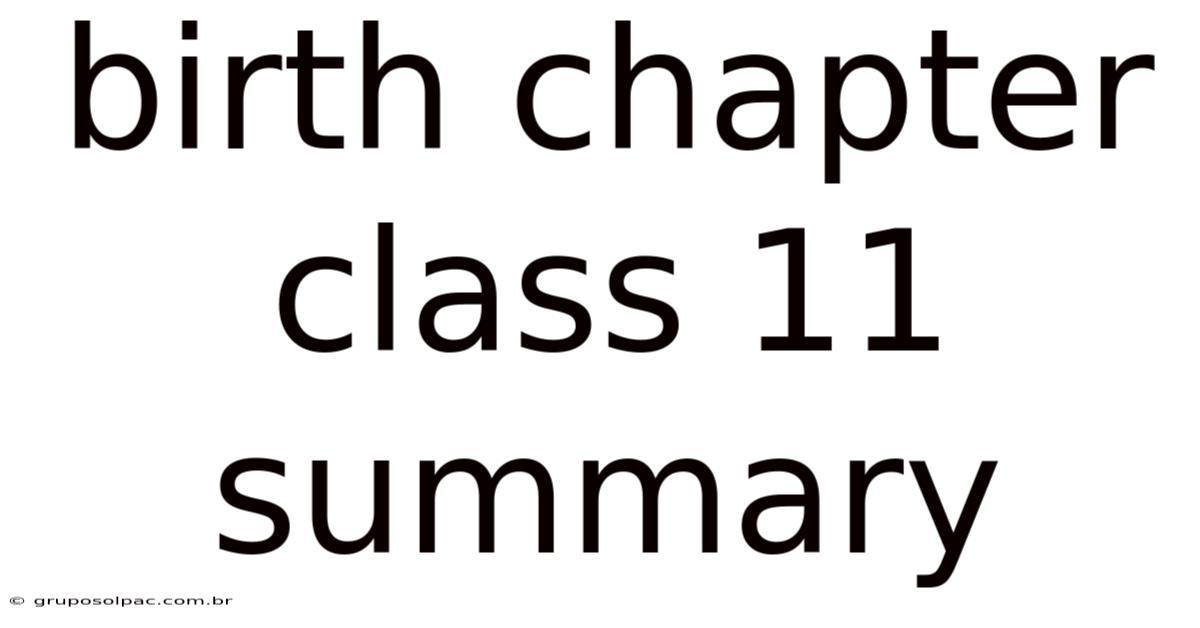 Birth Chapter Class 11 Summary
