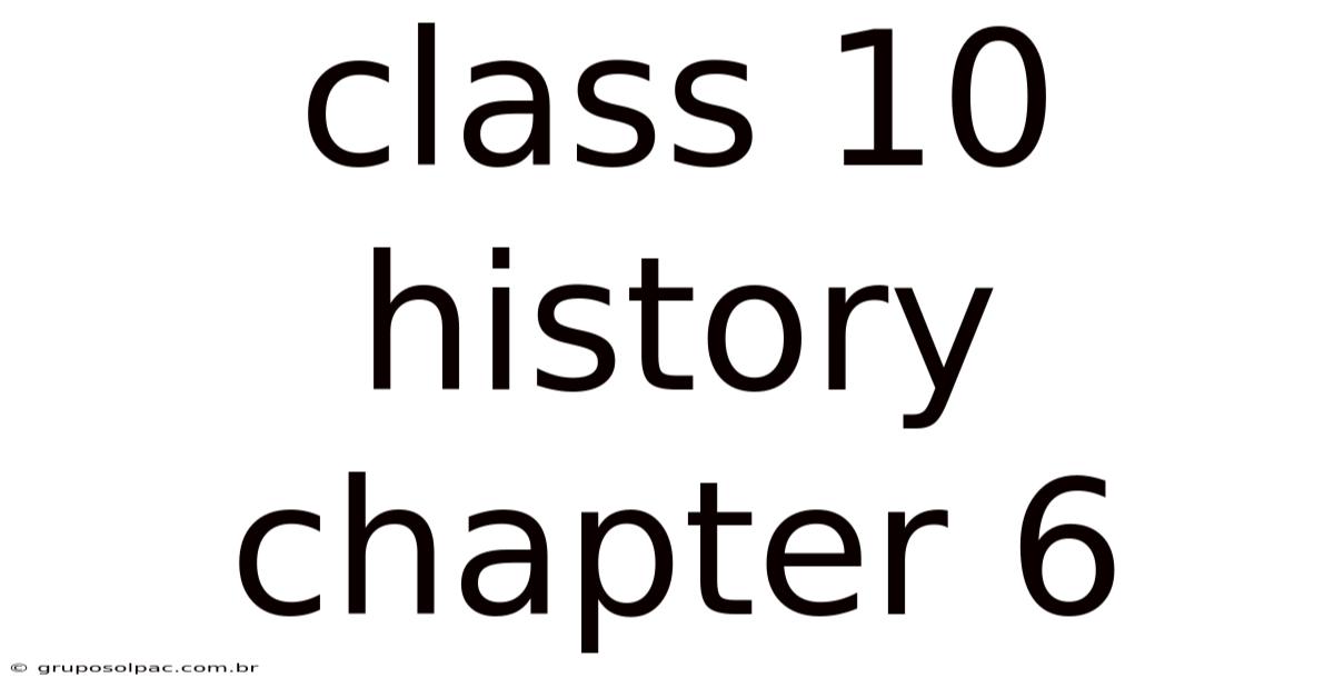 Class 10 History Chapter 6
