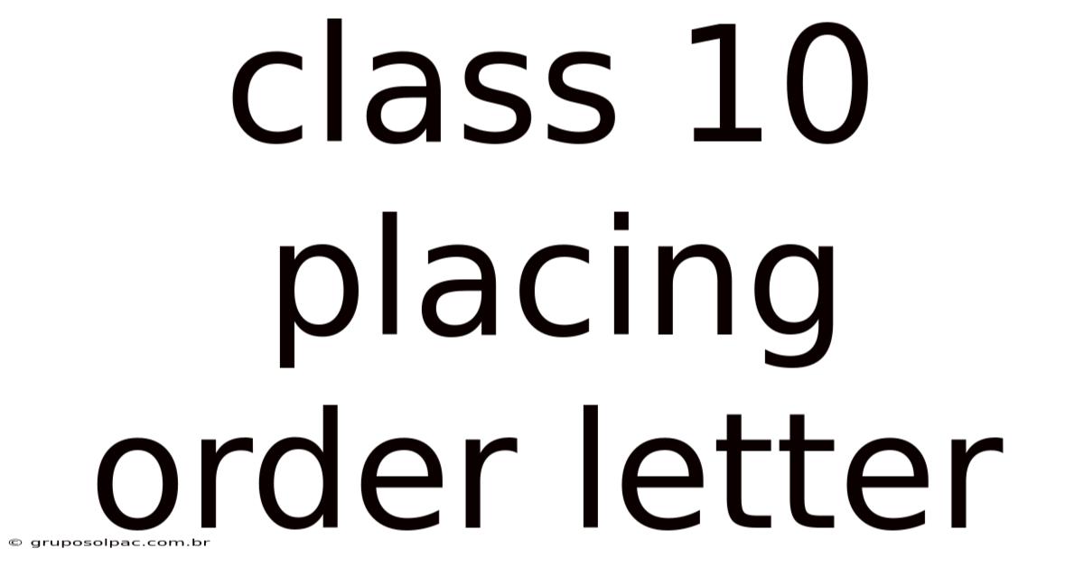 Class 10 Placing Order Letter