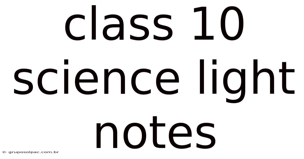 Class 10 Science Light Notes
