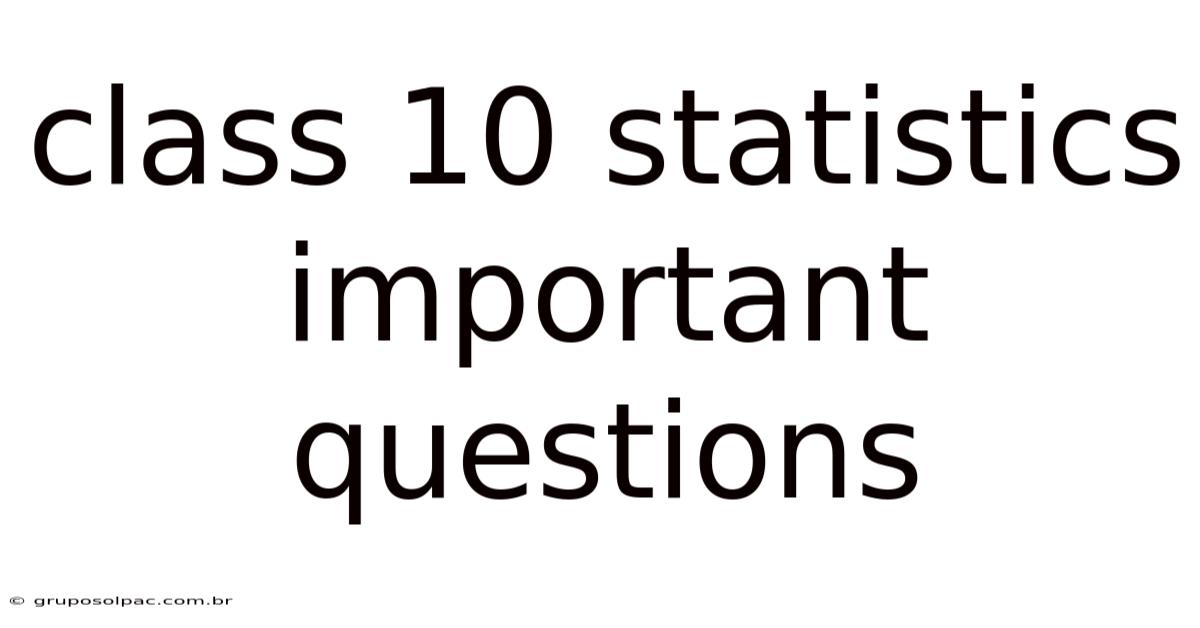 Class 10 Statistics Important Questions