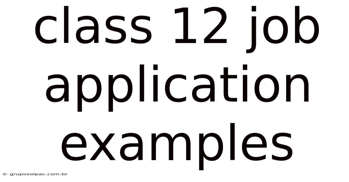 Class 12 Job Application Examples