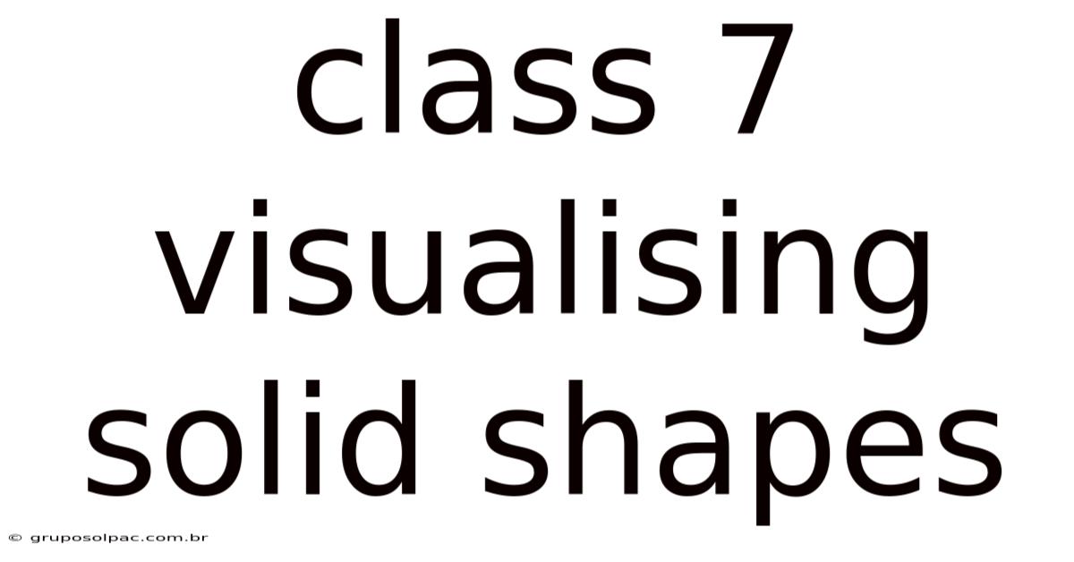 Class 7 Visualising Solid Shapes