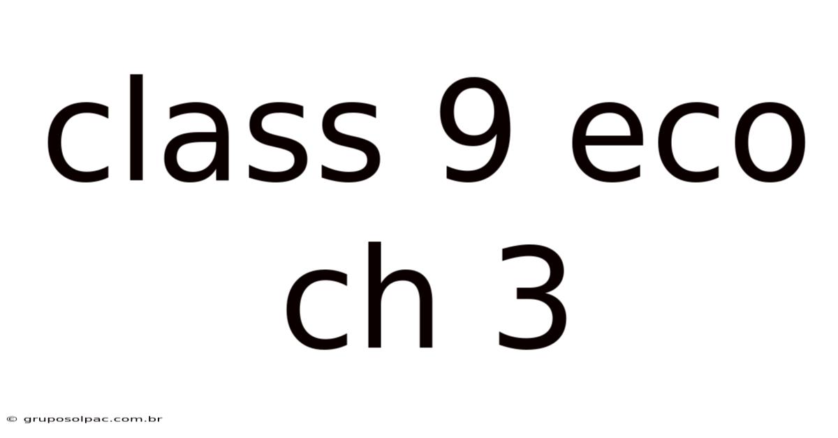 Class 9 Eco Ch 3