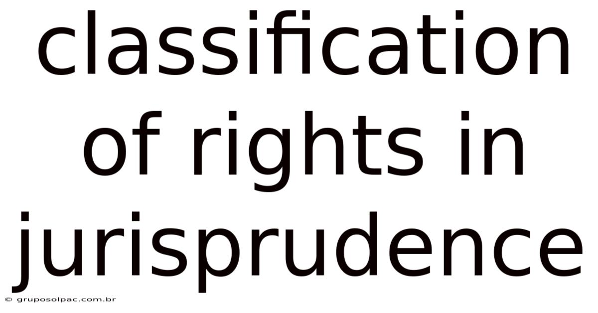 Classification Of Rights In Jurisprudence
