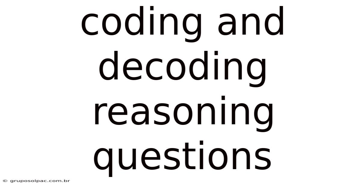 Coding And Decoding Reasoning Questions