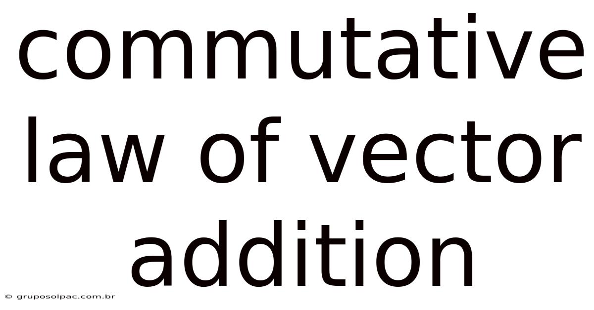 Commutative Law Of Vector Addition