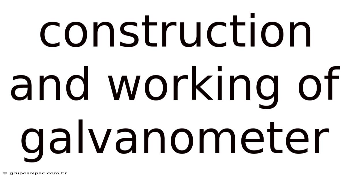 Construction And Working Of Galvanometer