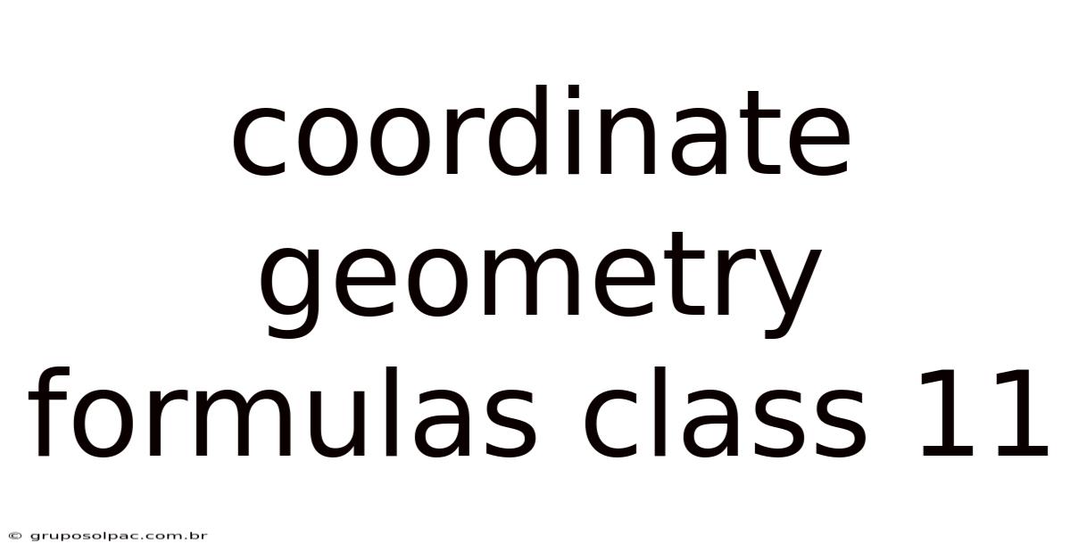 Coordinate Geometry Formulas Class 11