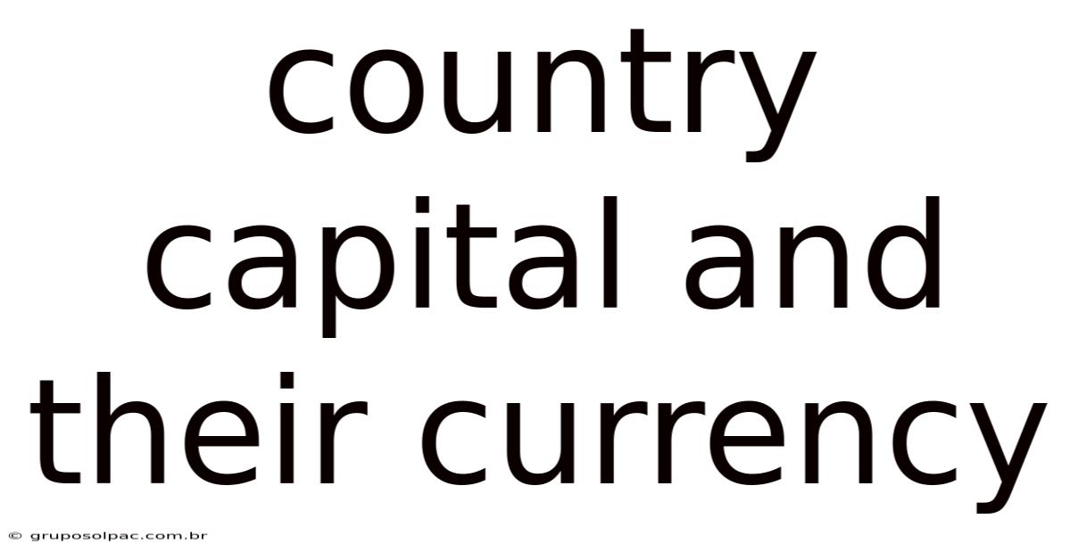 Country Capital And Their Currency