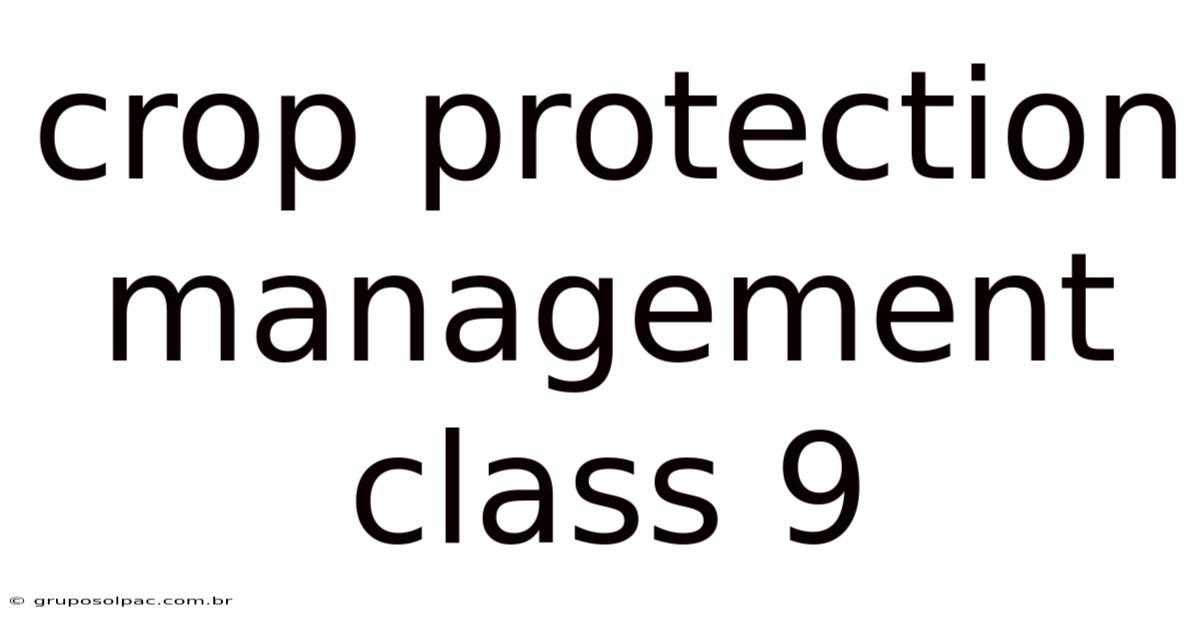 Crop Protection Management Class 9