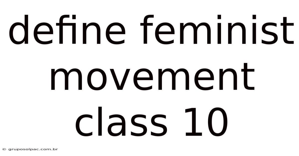 Define Feminist Movement Class 10