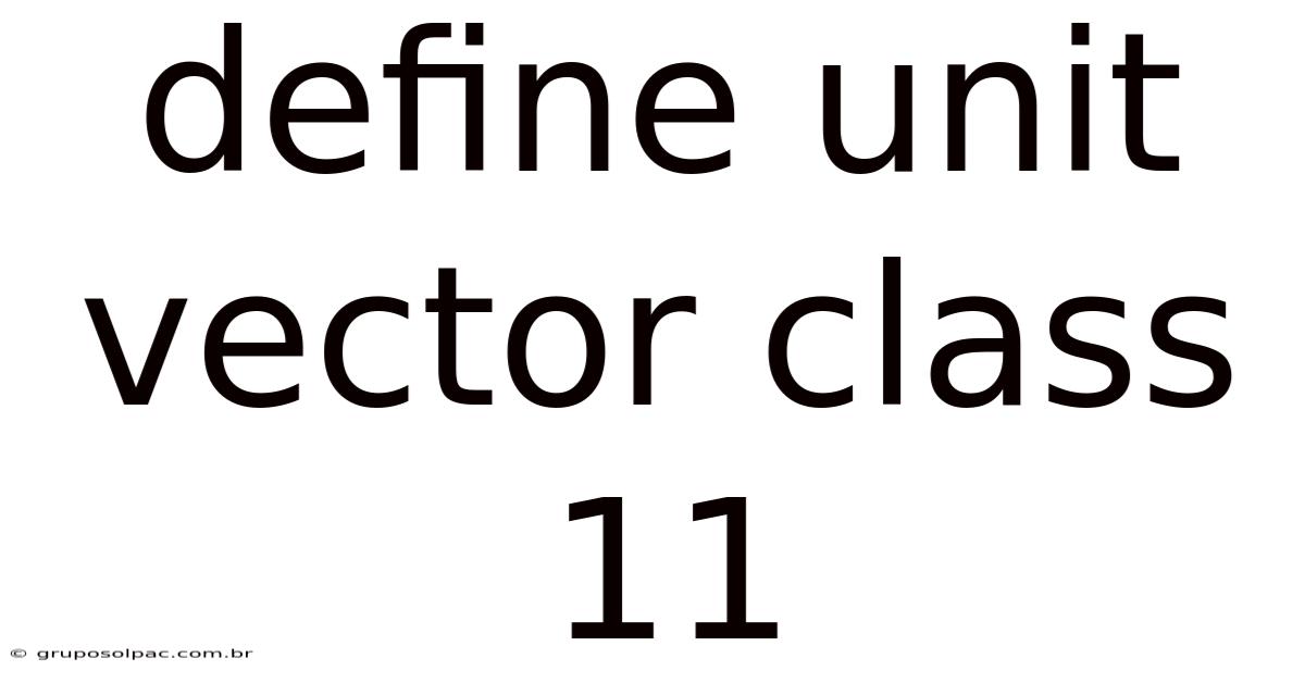 Define Unit Vector Class 11