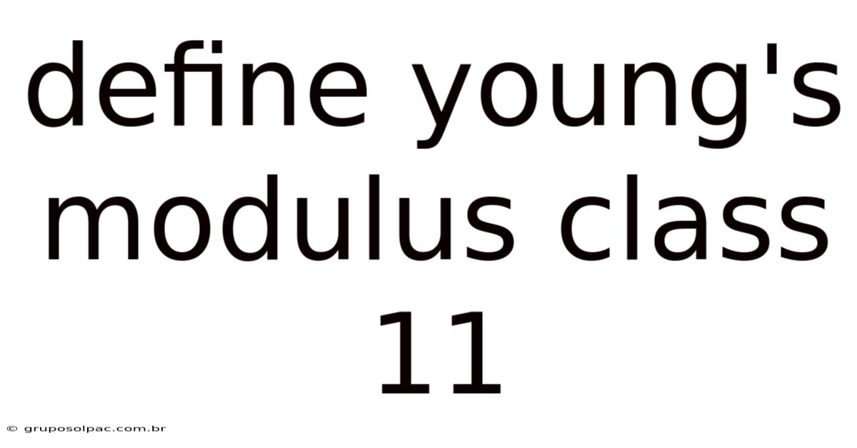 Define Young's Modulus Class 11