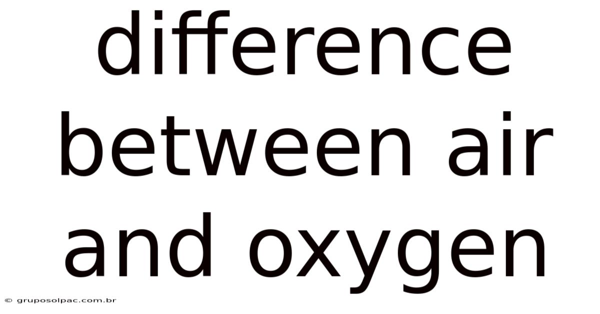 Difference Between Air And Oxygen