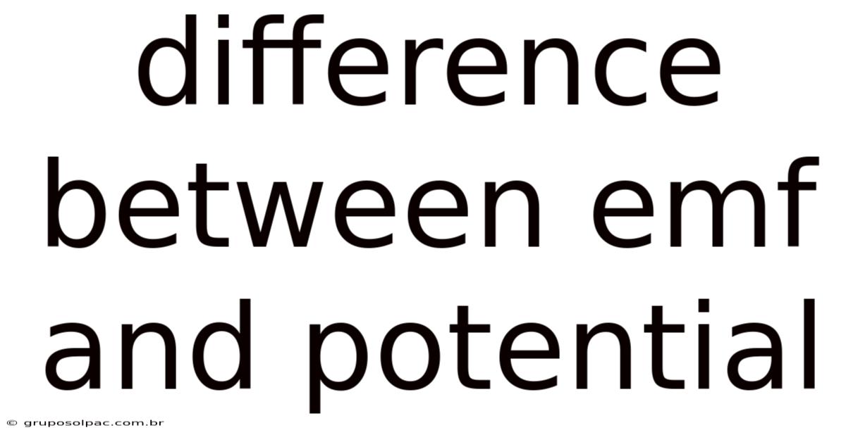 Difference Between Emf And Potential