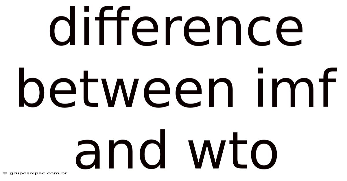 Difference Between Imf And Wto