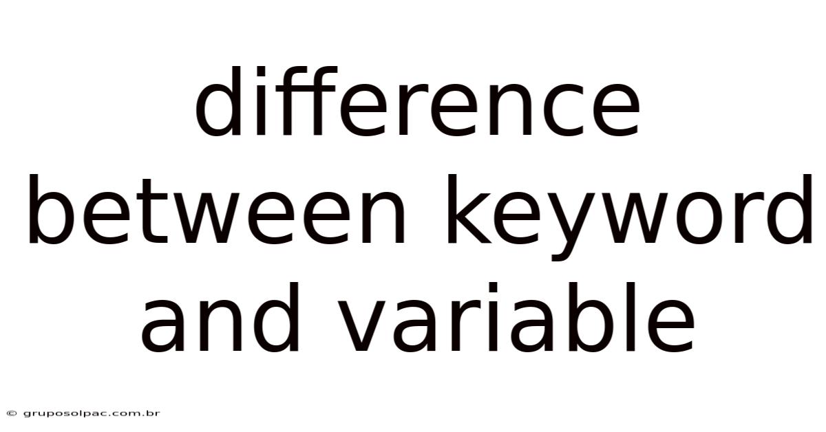 Difference Between Keyword And Variable