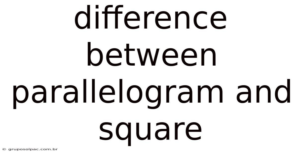 Difference Between Parallelogram And Square