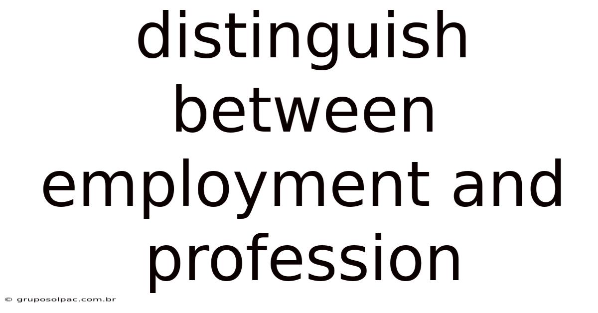 Distinguish Between Employment And Profession