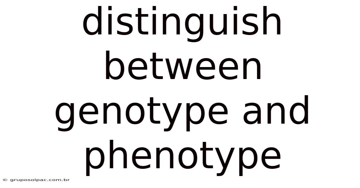 Distinguish Between Genotype And Phenotype