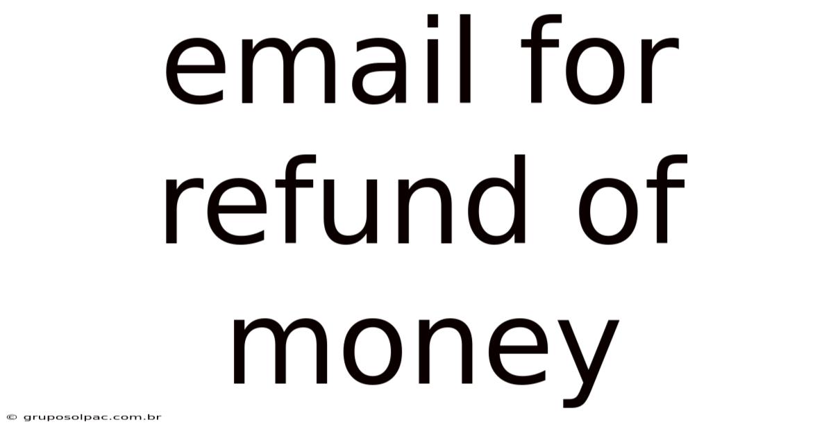 Email For Refund Of Money