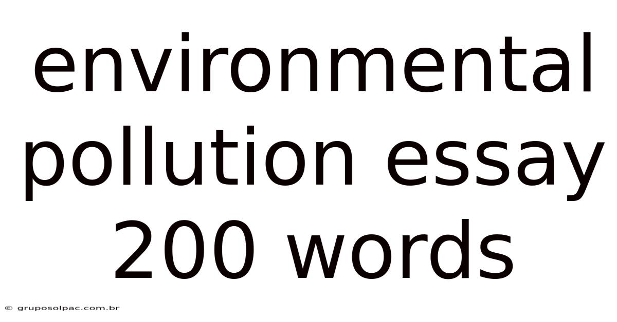 Environmental Pollution Essay 200 Words