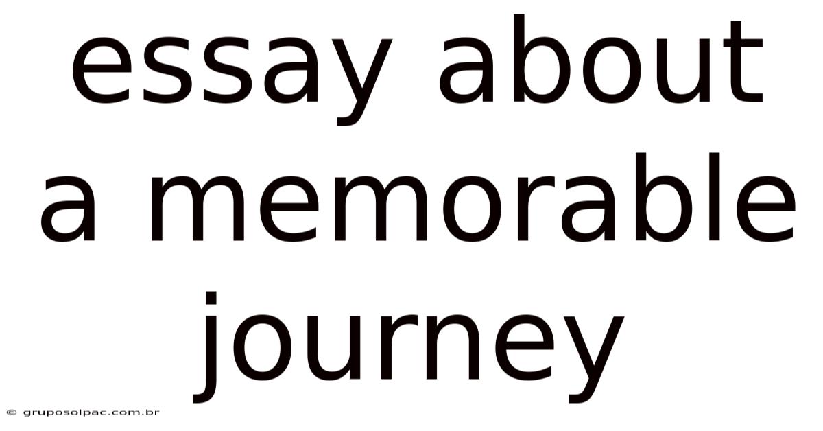 Essay About A Memorable Journey
