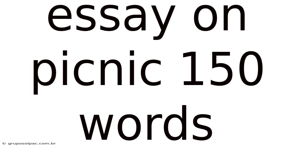 Essay On Picnic 150 Words