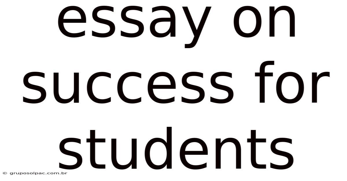 Essay On Success For Students