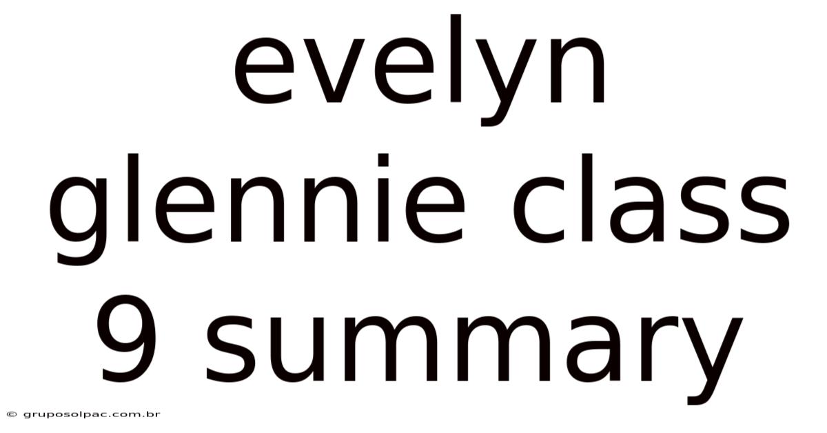 Evelyn Glennie Class 9 Summary