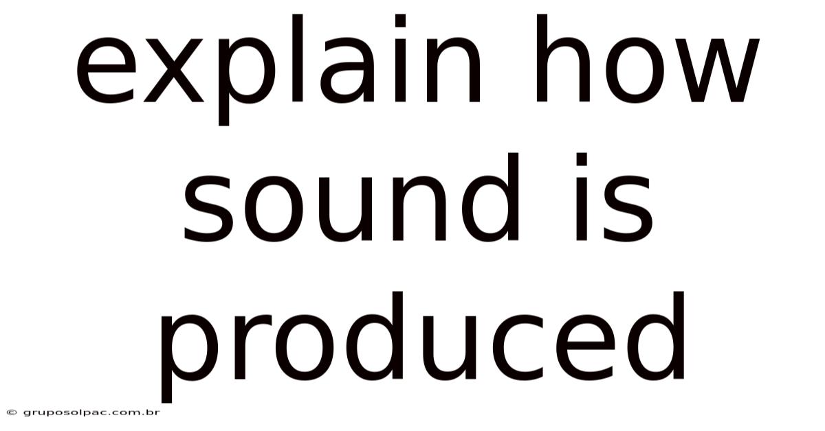 Explain How Sound Is Produced