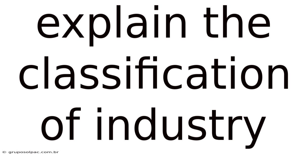 Explain The Classification Of Industry