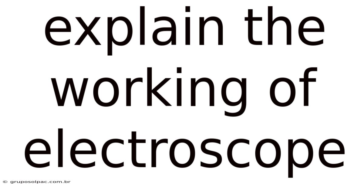 Explain The Working Of Electroscope