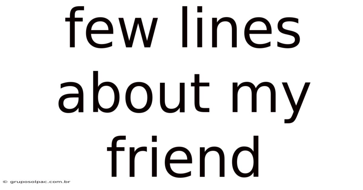 Few Lines About My Friend