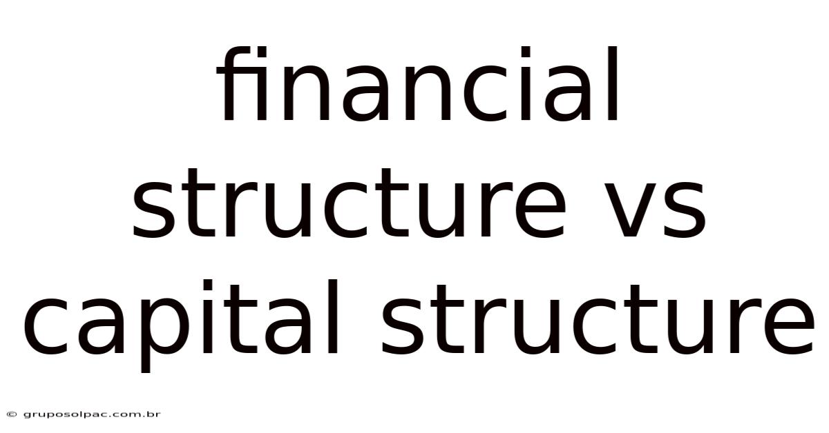 Financial Structure Vs Capital Structure