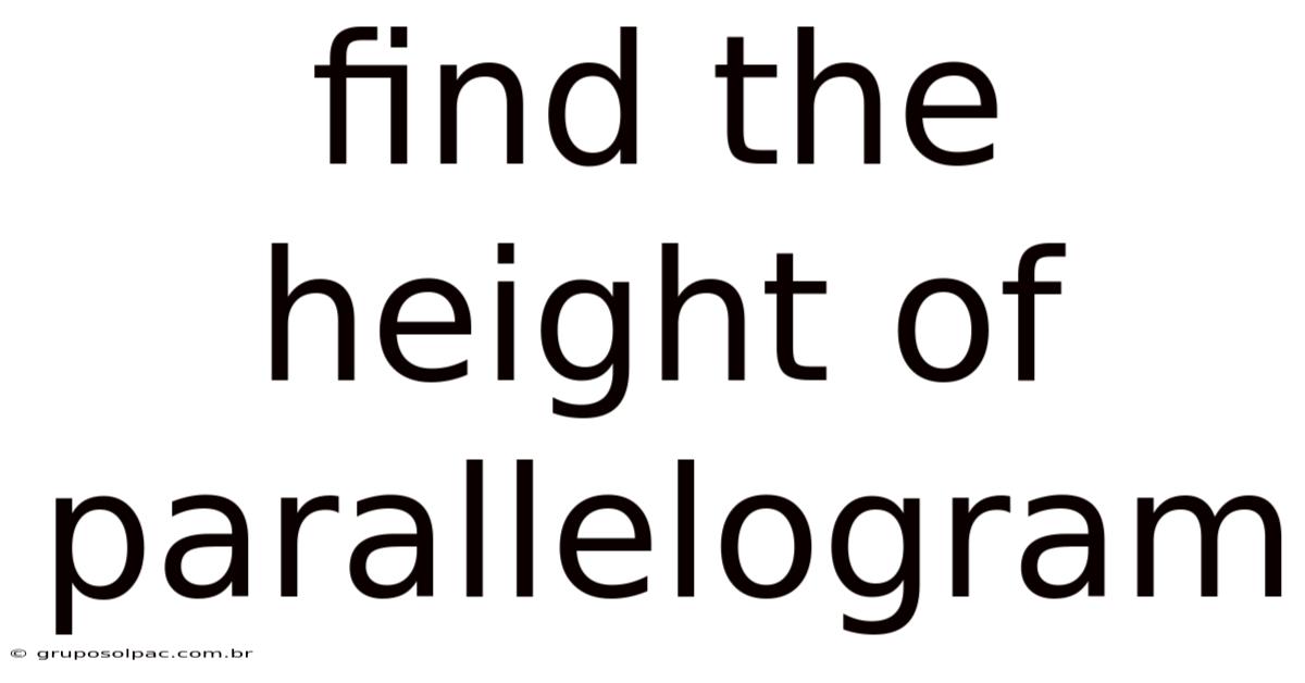 Find The Height Of Parallelogram