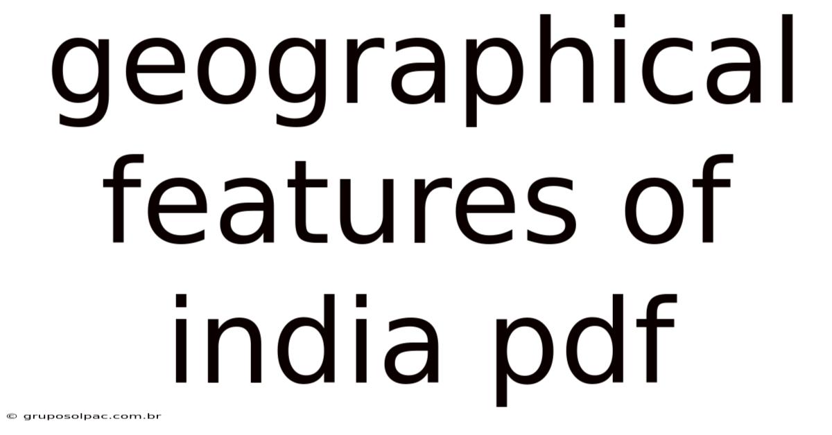Geographical Features Of India Pdf