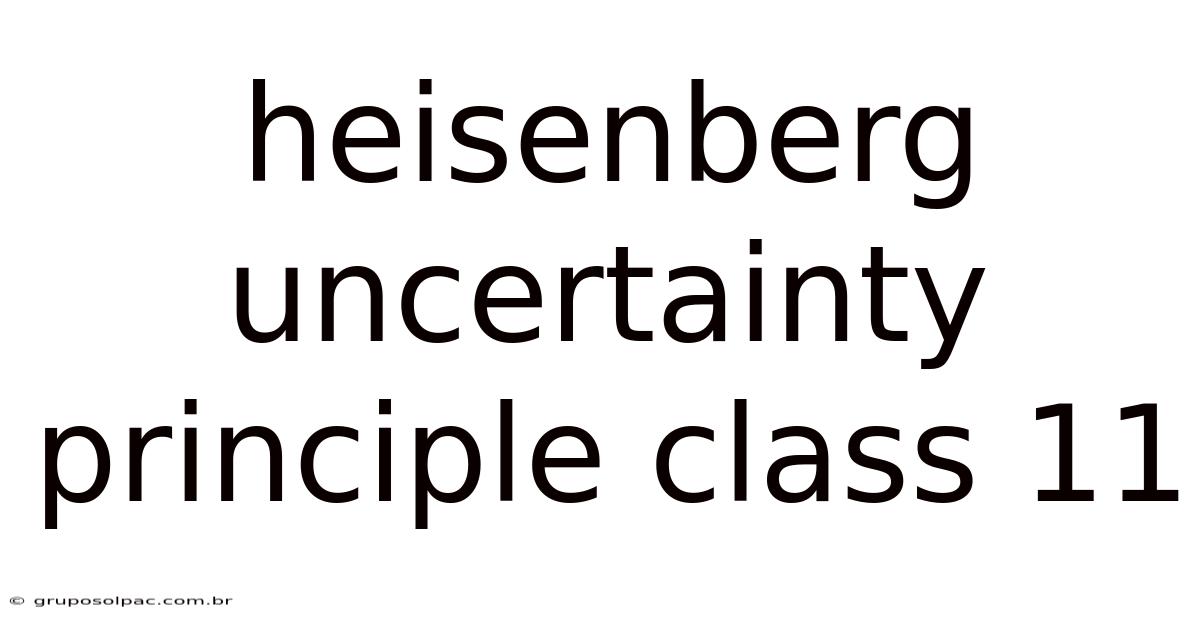 Heisenberg Uncertainty Principle Class 11
