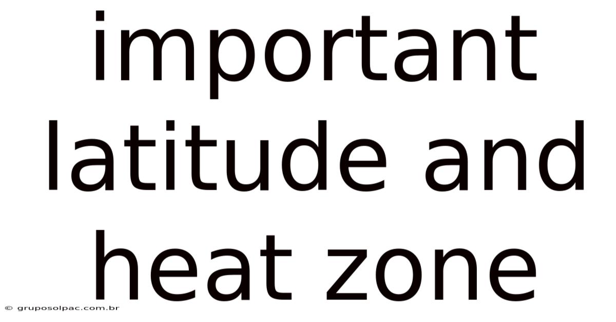 Important Latitude And Heat Zone